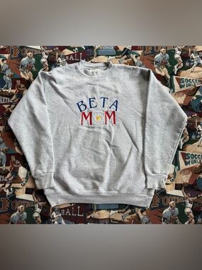 Vintage 90s Women’s Lee Sport Beta Mom Embroidered Gray Sweatshirt